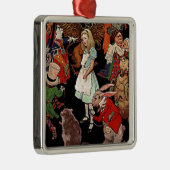 Illustration der Alice im Wunderland mit Freunden Ornament Aus Metall (Rechts)