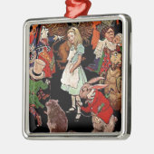 Illustration der Alice im Wunderland mit Freunden Ornament Aus Metall (Links)