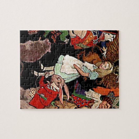 Illustration der Alice im Wunderland mit Freunden Puzzle (Horizontal)