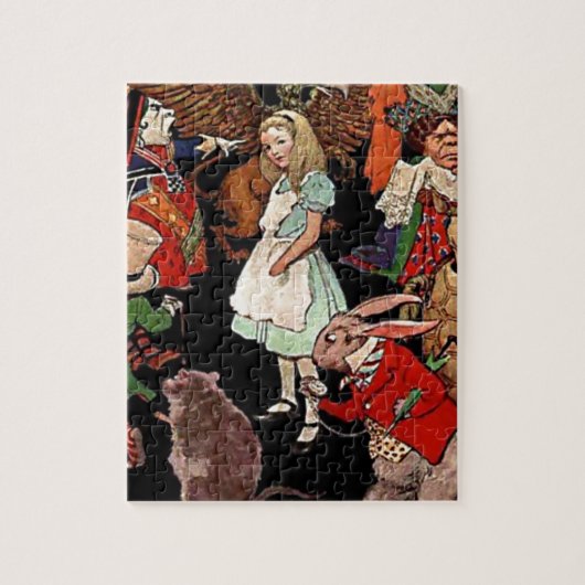 Illustration der Alice im Wunderland mit Freunden Puzzle (Vertikal)