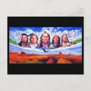 Illustration der Amerikanische Ureinwohner Postkarte