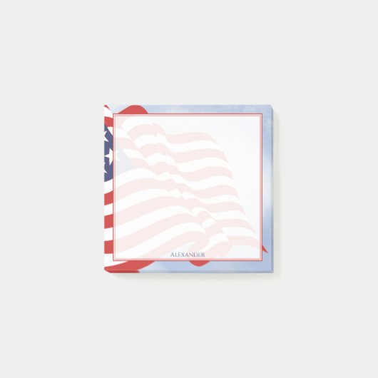 Illustration der amerikanischen Flagge zum Unabhän Post-it Klebezettel (Vorderseite)