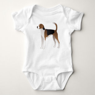 Illustration der amerikanischen Foxhound Basic Hun Baby Strampler