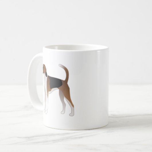 Illustration der amerikanischen Foxhound Basic Hun Kaffeetasse (Vorderseite Links)