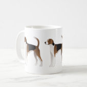 Illustration der amerikanischen Foxhound Basic Hun Kaffeetasse (Vorderseite Links)