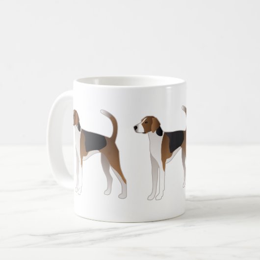 Illustration der amerikanischen Foxhound Basic Hun Kaffeetasse (Vorderseite Links)
