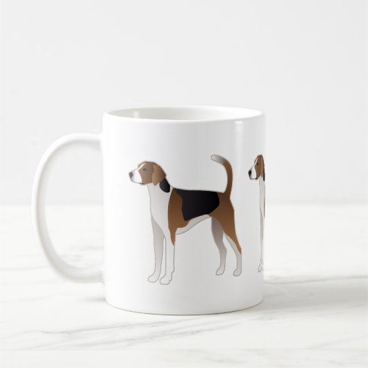 Illustration der amerikanischen Foxhound Basic Hun Kaffeetasse (Links)