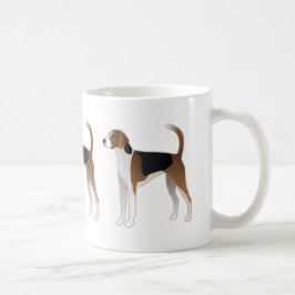 Illustration der amerikanischen Foxhound Basic Hun Kaffeetasse