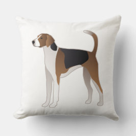 Illustration der amerikanischen Foxhound Basic Hun Kissen