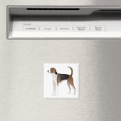 Illustration der amerikanischen Foxhound Basic Hun Magnet (In Situ (Geschirrspüler))