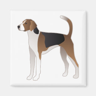 Illustration der amerikanischen Foxhound Basic Hun Magnet