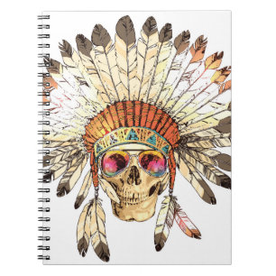 Illustration der amerikanischen Schädelfashion Notizblock