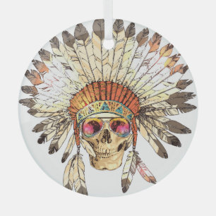 Illustration der amerikanischen Schädelfashion Ornament Aus Glas