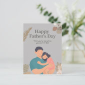 Illustration der arktischen Graukrone Happy Vatert Postkarte (Stehend Vorderseite)