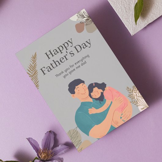 Illustration der arktischen Graukrone Happy Vatert Postkarte