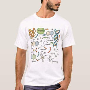 Illustration der Biochemie mit Molekularestruktur T-Shirt