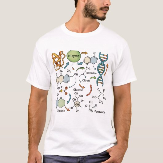 Illustration der Biochemie mit Molekularestruktur T-Shirt (Vorderseite)