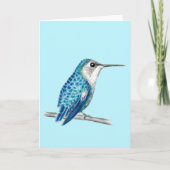 Illustration der Blauen Kubanischen Biene Hummingb Karte (Vorderseite)