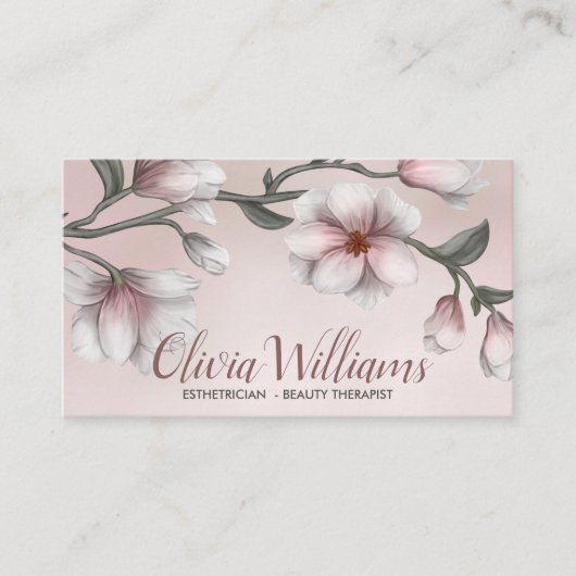 Illustration der Blume Magnolia Visitenkarte (Vorderseite)