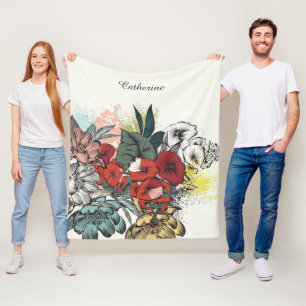 Illustration der Blume von individuellen Namen Fleecedecke