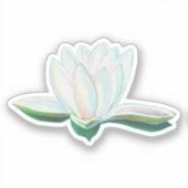 Illustration der Blume White Lotus Aufkleber (Vorderseite)