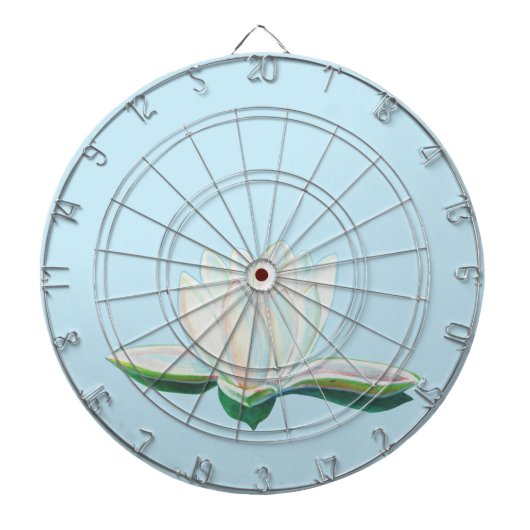 Illustration der Blume White Lotus Dartscheibe (vorne)