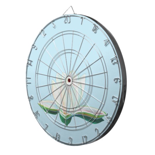 Illustration der Blume White Lotus Dartscheibe (Vorderseite rechts)