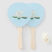 Illustration der Blume White Lotus Fächer (Vorne und Hinten)