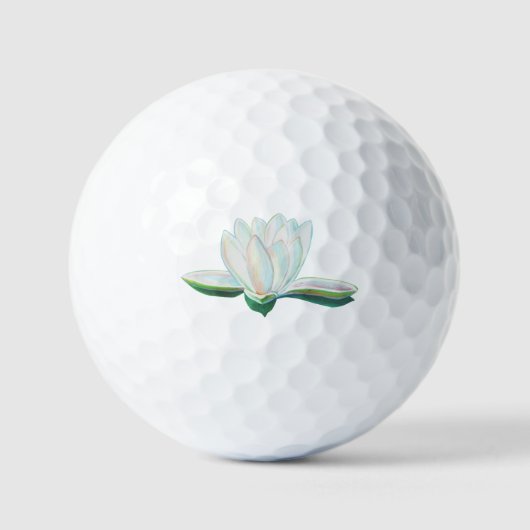 Illustration der Blume White Lotus Golfball (Vorderseite)