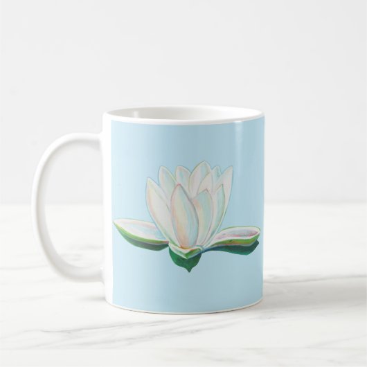 Illustration der Blume White Lotus Kaffeetasse (Links)