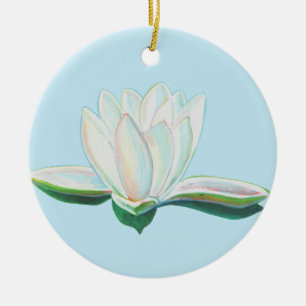 Illustration der Blume White Lotus Keramik Ornament