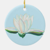 Illustration der Blume White Lotus Keramik Ornament (Hinten)