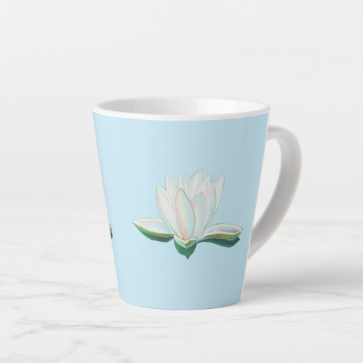 Illustration der Blume White Lotus Milchtasse (Rechte Ecke)