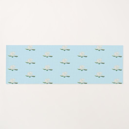 Illustration der Blume White Lotus Yogamatte (Vorderseite (Horizontal))