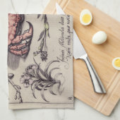 Illustration der botanischen Insekten-Blume Geschirrtuch (Viertel Falte)