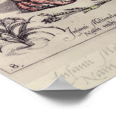 Illustration der botanischen Insekten-Blume Poster (Ecke)