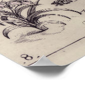 Illustration der botanischen Insekten-Blume Poster (Ecke)