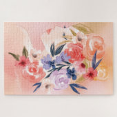 Illustration der botanischen Wasserfarbe der Flora Puzzle (Horizontal)