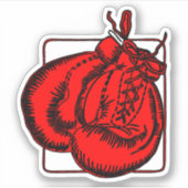 Illustration der coolen Roten Boxhandschuhe Aufkleber (Vorderseite)