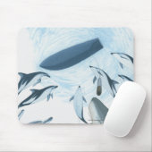 Illustration der Delphine, die oben einem Boot Mousepad (Mit Mouse)