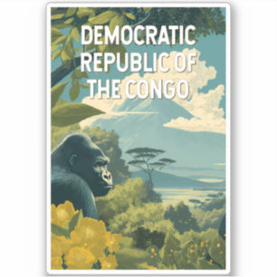 Illustration der Demokratischen Republik Kongo Aufkleber