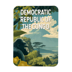 Illustration der Demokratischen Republik Kongo Magnet