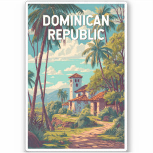 Illustration der Dominikanischen Republik Reise Ku Aufkleber