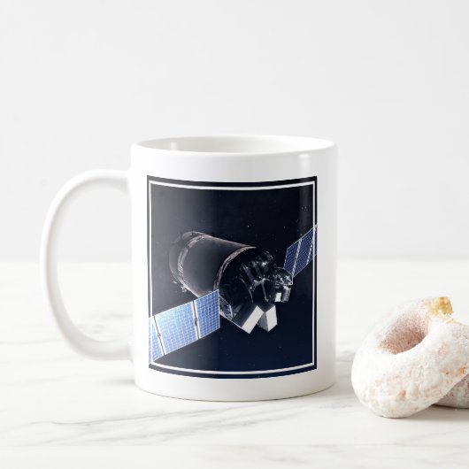 Illustration der Dragon XL-Raumsonde. Kaffeetasse (Mit Donut)