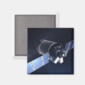 Illustration der Dragon XL-Raumsonde. Magnet (Vorderseite/Rückseite)