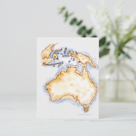 Illustration der einfachen Kontur Australiens Postkarte (Stehend Vorderseite)