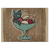 Illustration der Eiscreme in der Retro Art Schneidebrett (Vorderseite)