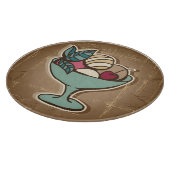 Illustration der Eiscreme in der Retro Art Schneidebrett (Ecke)