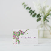 Illustration der farbenfrohen Elefanten der Blume Visitenkarte (Stehend Vorderseite)