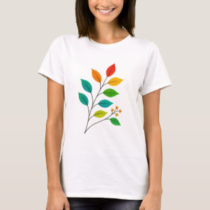 Illustration der farbenfrohen linken Zweigstelle T-Shirt